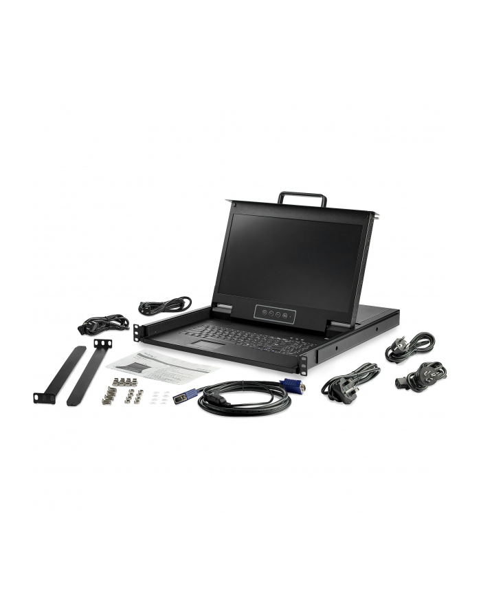 StarTech RKCONS17HD .com konsola rackowa 43,9 cm (17.3') 1920 x 1080 px Stal Czarny 1U główny