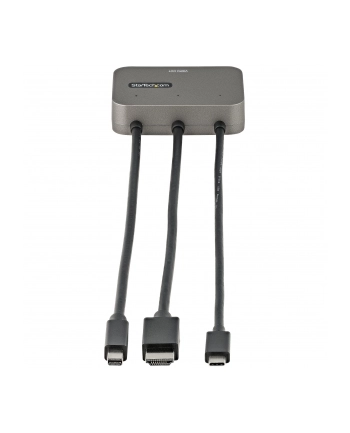 StarTech CDPHDMDP2HD .com adapter kablowy 0,27 m HDMI + USB HDMI + Mini DisplayPort + USB Type-C Czarny, Srebrny nr 2