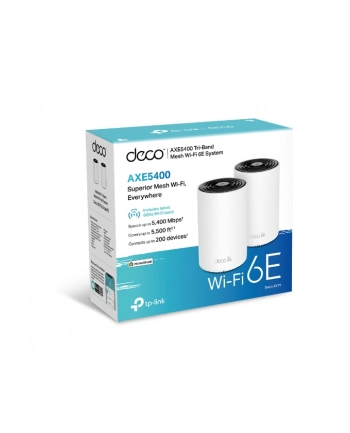 TP-Link DECO XE75(2-PACK) Deco XE75 Trójpasmowy (2,4 GHz / 5 GHz / 6 GHz) Wi-Fi 6E (802.11ax) Biały 3 Wewnętrzne