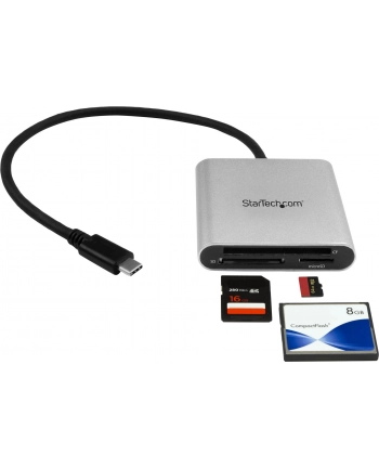StarTech FCREADU3C .com czytnik kart USB 3.2 Gen 1 (3.1 Gen 1) Type-C Czarny, Srebrny nr 1