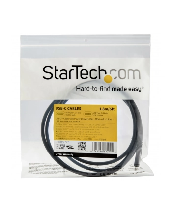 StarTech USB315C5C6 .com kabel USB 1,8 m USB 3.2 Gen 1 (3.1 Gen 1) USB C Czarny nr 1