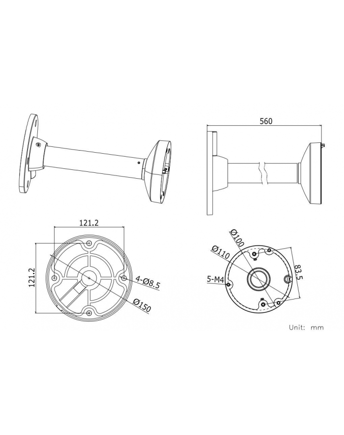 hikvision Uchwyt sufitowy do kamer DS-1271ZJ-110 główny