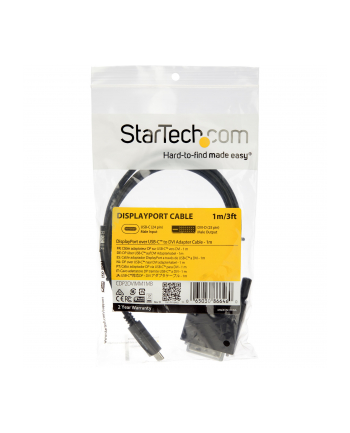 StarTech CDP2DVIMM1MB .com adapter kablowy 1 m USB Type-C DVI-D Czarny