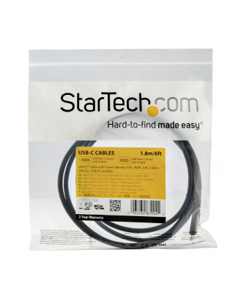 StarTech USB315C5C6 .com kabel USB 1,8 m USB 3.2 Gen 1 (3.1 Gen 1) USB C Czarny