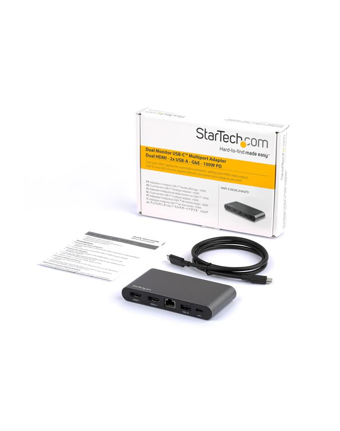 StarTech DK30C2HAGPD .com stacja dokująca Przewodowa USB 3.2 Gen 1 (3.1 Gen 1) Type-C Szary główny