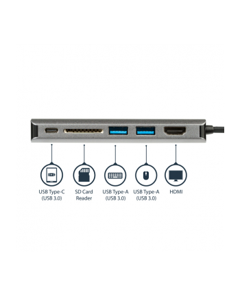 StarTech DKT30CSDHPD3 .com stacja dokująca Przewodowa USB 3.2 Gen 1 (3.1 Gen 1) Type-C Czarny, Szary