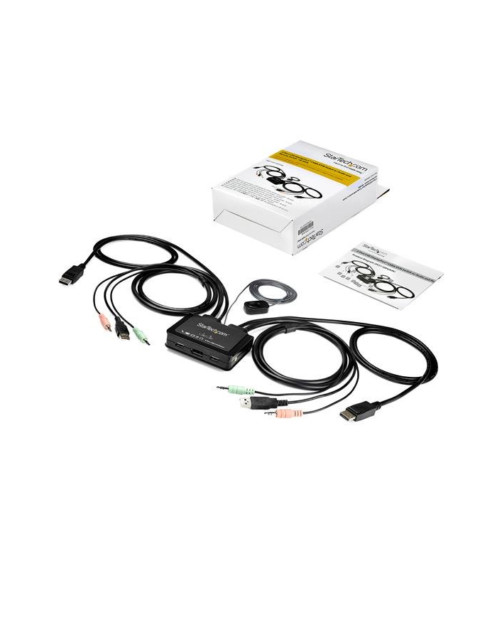 StarTech SV211DPUA4K .com przełącznik KVM Czarny główny