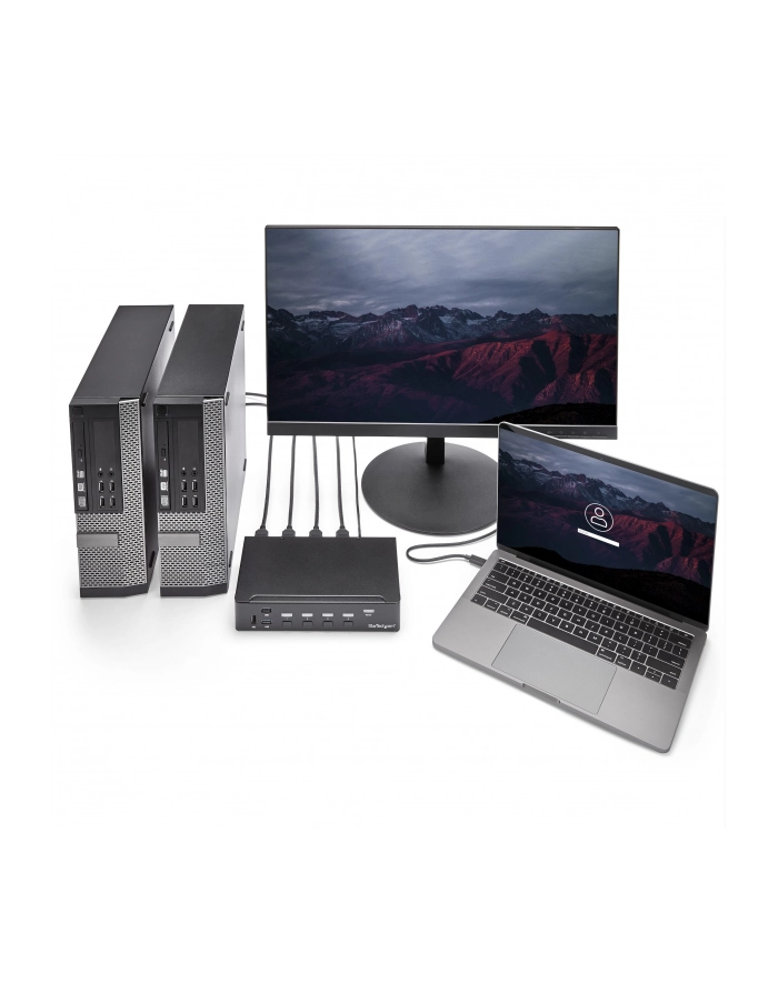 StarTech SV431HDU3A2 .com przełącznik KVM Możliwości montowania w stelażu Czarny główny