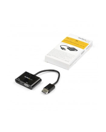 StarTech DP2VGAHD20 .com adapter kablowy DisplayPort HDMI + VGA (D-Sub) Czarny