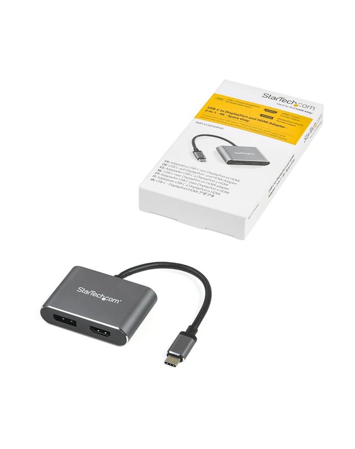 StarTech CDP2DPHD .com zewnętrzna karta graficzna usb 3840 x 2160 px Czarny, Szary główny