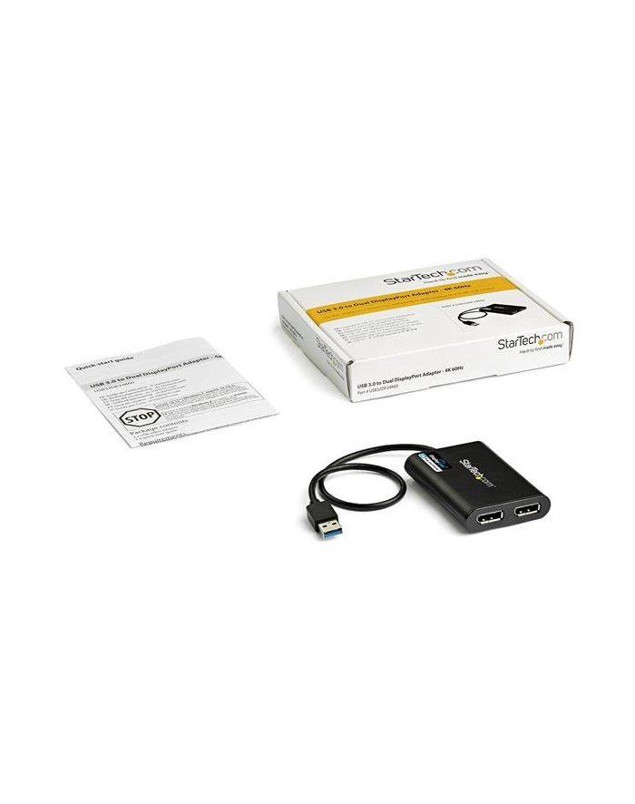 StarTech USB32DP24K60 .com zewnętrzna karta graficzna usb 4096 x 2160 px Czarny główny