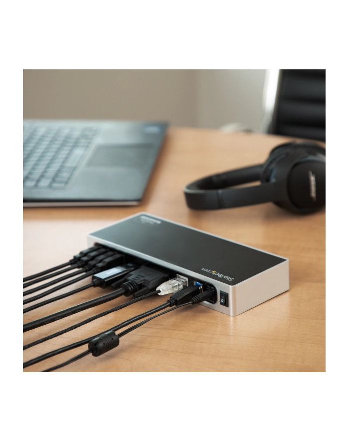 StarTech DK30ADD .com stacja dokująca Przewodowa USB 3.2 Gen 1 (3.1 Gen 1) Type-B Czarny, Srebrny główny
