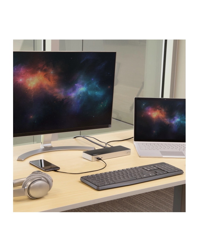 StarTech MST30C2HHPDU .com stacja dokująca Przewodowa USB 3.2 Gen 1 (3.1 Gen 1) Type-C Czarny, Srebrny główny