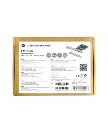 Conceptronic EMRICK08G adapter Wewnętrzny USB 3.2 Gen 2 (3.1 Gen 2) nr 1