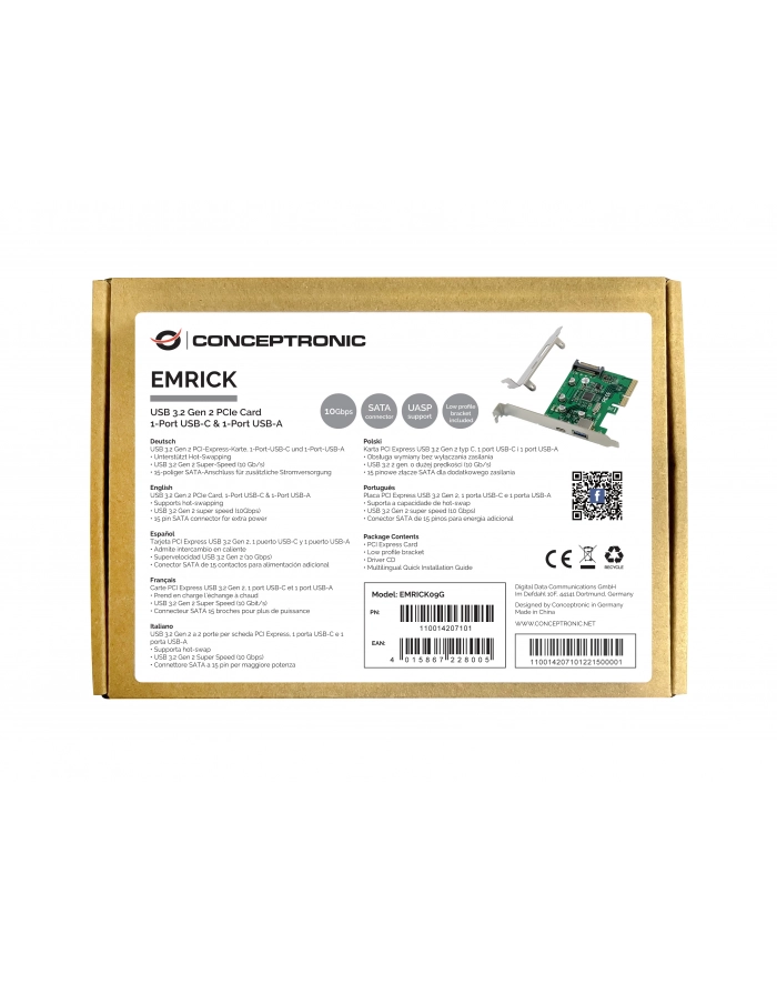 Conceptronic EMRICK09G adapter Wewnętrzny USB 3.2 Gen 2 (3.1 Gen 2) główny