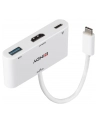 Lindy 43340 adapter kablowy 0,18 m HDMI + USB Type-A USB Type-C Biały - nr 17