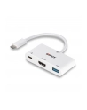 Lindy 43340 adapter kablowy 0,18 m HDMI + USB Type-A USB Type-C Biały - nr 1