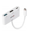 Lindy 43340 adapter kablowy 0,18 m HDMI + USB Type-A USB Type-C Biały - nr 21
