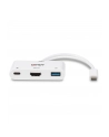 Lindy 43340 adapter kablowy 0,18 m HDMI + USB Type-A USB Type-C Biały - nr 2