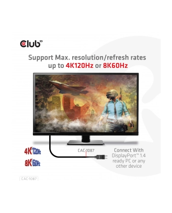 Club 3D CAC-1087 adapter kablowy 3 m DisplayPort HDMI nr 1