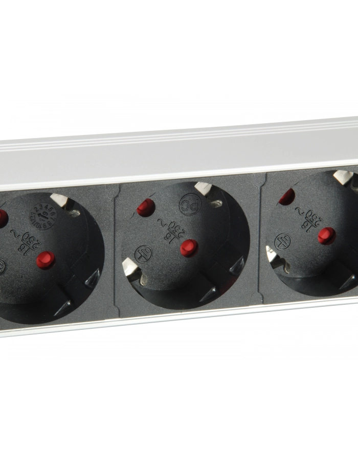 Equip 333309 rozdzielacz zasilania PDU 7 x gniazdo sieciowe 1U Czarny, Srebrny główny