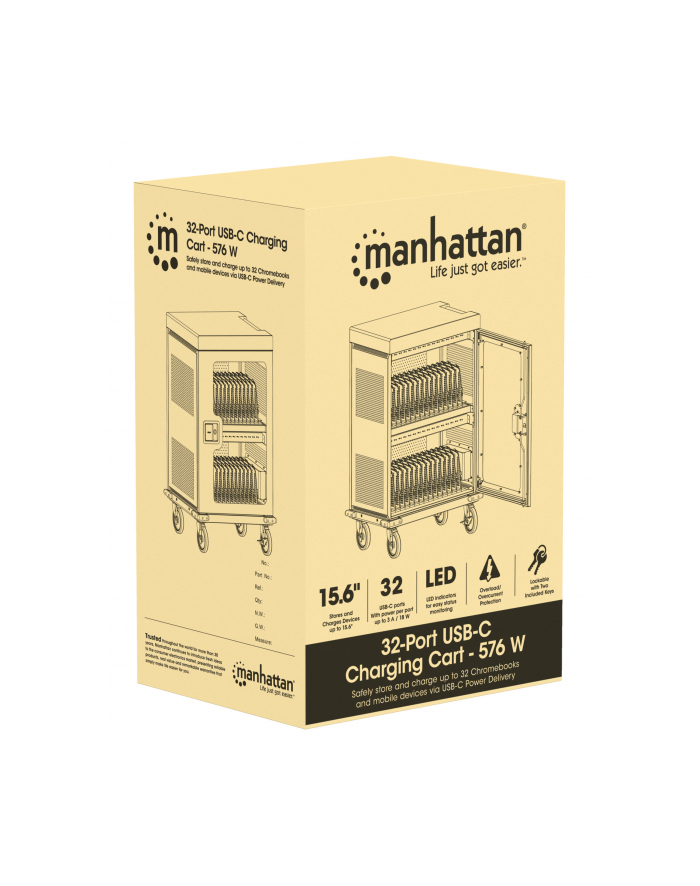 Manhattan 102353 szafka na urządzenia przenośne Wózek przenośny do zarządzania urządzeniami Szary główny