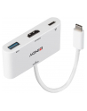 Lindy 43340 adapter kablowy 0,18 m HDMI + USB Type-A USB Type-C Biały - nr 28