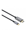 Manhattan 153607 adapter kablowy 2 m HDMI Typu A (Standard) USB Type-C Czarny, Srebrny - nr 1