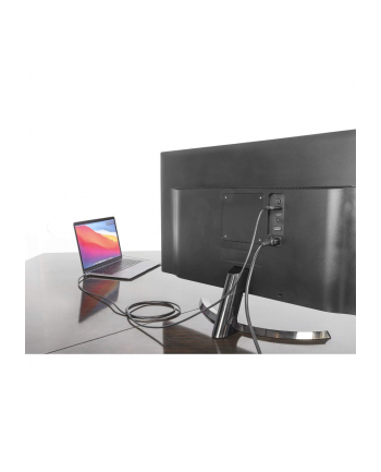 Manhattan 153607 adapter kablowy 2 m HDMI Typu A (Standard) USB Type-C Czarny, Srebrny