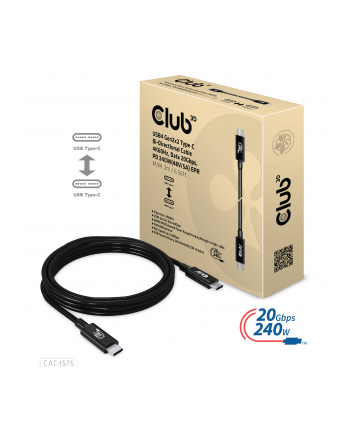 Club 3D CAC-1575 kabel USB 2 m USB4 Gen 2x2 USB C Czarny