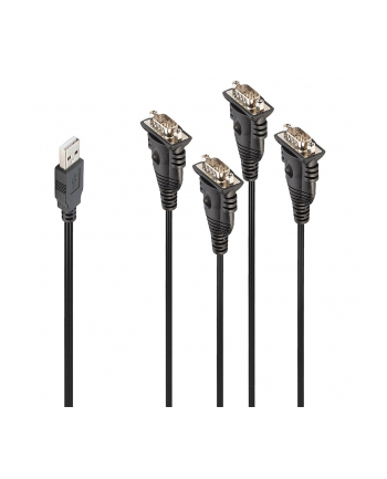 Lindy 42675 kabel równoległy Czarny 0,94 m USB Typu-A DB-9