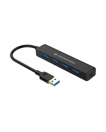 Conceptronic C4PUSB3 huby i koncentratory USB 3.2 Gen 1 (3.1 Gen 1) Type-A 5000 Mbit/s Czarny