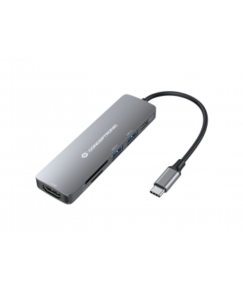 Conceptronic DONN11G huby i koncentratory USB 3.2 Gen 1 (3.1 Gen 1) Type-C 5000 Mbit/s Szary