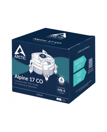 Arctic ACALP00041A Alpine 17 CO Procesor Chłodnica powietrza 9,2 cm Czarny, Srebrny 1 szt.