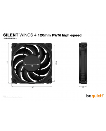 Be Quiet BL094 SILENT WINGS 4 | 120mm PWM Obudowa komputera Wentylator 12 cm Czarny 1 szt.