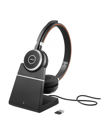 Jabra 6599-833-499 Evolve 65 Zestaw słuchawkowy Przewodowy i Bezprzewodowy Opaska na głowę Połączenia/muzyka USB Typu-A Bluetooth Podstawka do ładowania Czarny