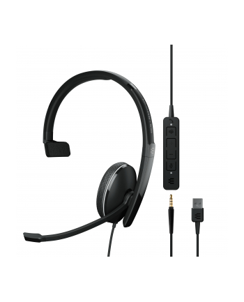 EPOS 1000900 | SENNHEISER ADAPT 135T USB II Zestaw słuchawkowy Przewodowa Opaska na głowę Biuro/centrum telefoniczne USB Typu-A Czarny