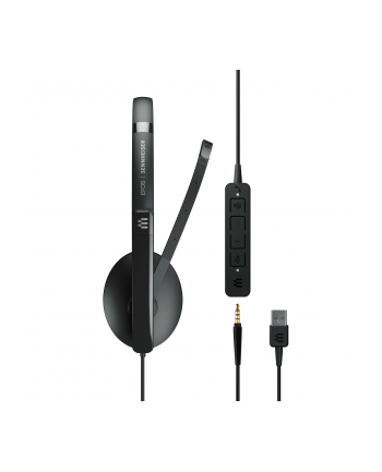 EPOS 1000900 | SENNHEISER ADAPT 135T USB II Zestaw słuchawkowy Przewodowa Opaska na głowę Biuro/centrum telefoniczne USB Typu-A Czarny