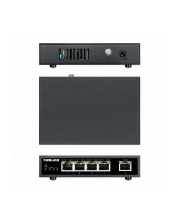 Intellinet 561839 łącza sieciowe Obsługa PoE Czarny