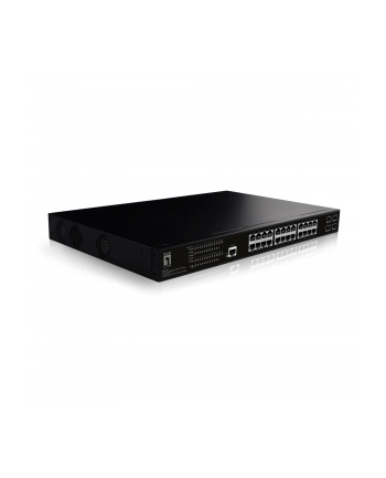 Level One GEP-2861 łącza sieciowe Zarządzany L2 Gigabit Ethernet (10/100/1000) Obsługa PoE 1U Czarny