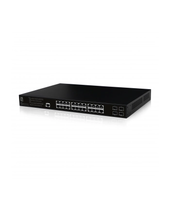 Level One GEP-2861 łącza sieciowe Zarządzany L2 Gigabit Ethernet (10/100/1000) Obsługa PoE 1U Czarny