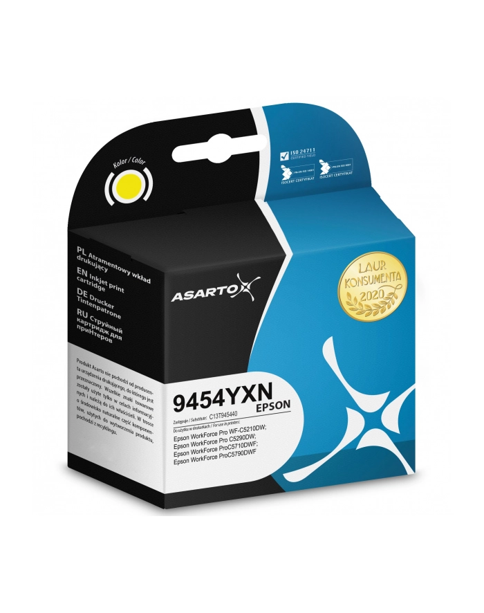 ASARTO TUSZ DO EPSON 9454YXN   C13T945440   66ML   YELLOW główny