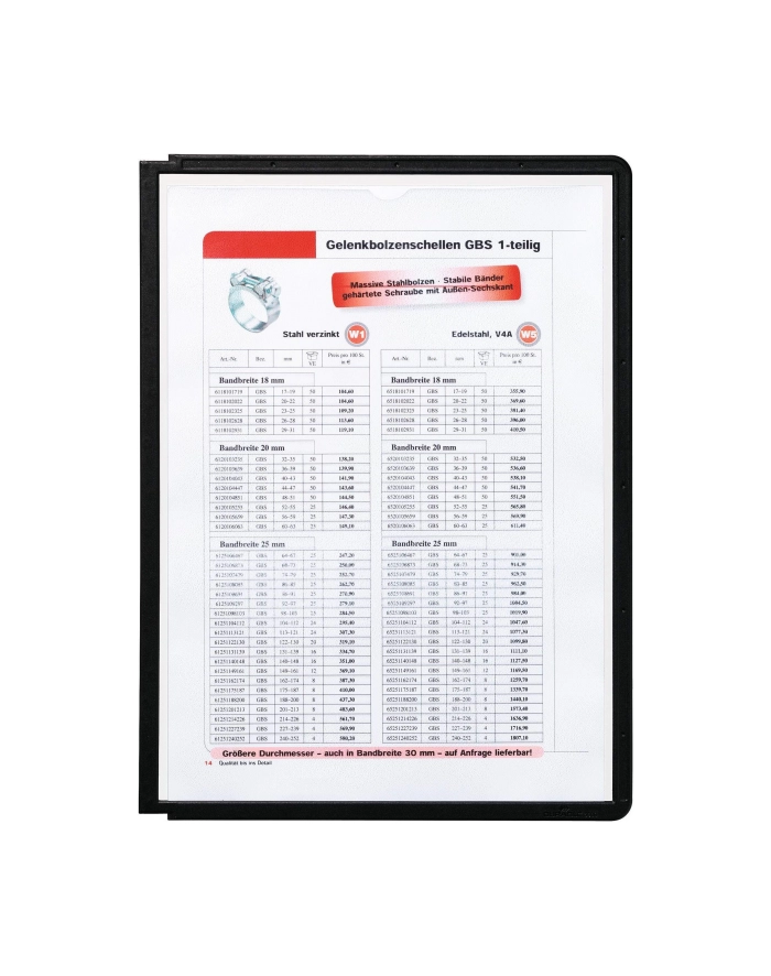 PANELE PREZENTAC.DURABLE KOMPLET 5 RAMEK CZARNY główny