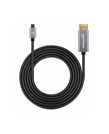 Manhattan 354851 adapter kablowy 3 m USB Type-C DisplayPort Czarny, Srebrny nr 1