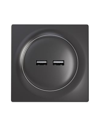 fibaro Inteligentne gniazdko Walli Outlet USB N Antracyt