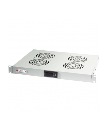 TECHLY 4 Fans with LED Thermostat 1U Rack 19inch mount Grey