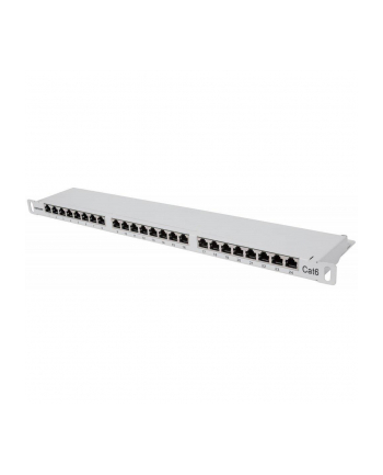 INTELLINET Patch Panel Rack 19inch 0.5U 24 porty RJ45 Cat6 FTP szary