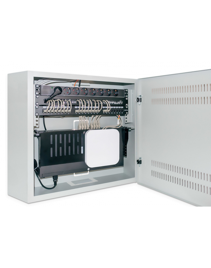 INTELLINET Low-Profile 19inch Wall Mount Cabinet with 4U Horizontal and 2U Vertical Rails 170mm 6.7 in depth grey RAL7035 główny