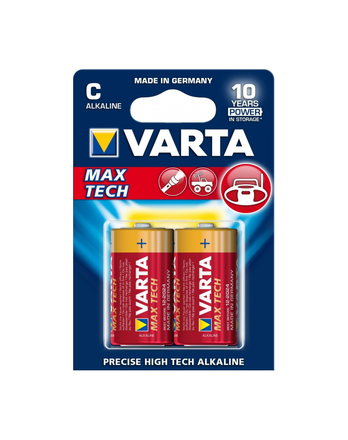 Varta 04714101402 MAX TECH 2x Alkaline C Jednorazowa bateria Alkaliczny główny