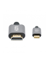 Manhattan 153591 adapter kablowy 1 m HDMI Typu A (Standard) USB Type-C Czarny, Szary - nr 28